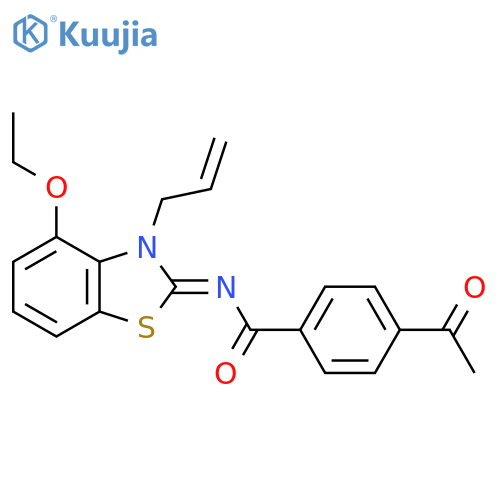 4-acetyl-N-(2Z)-4-ethoxy-3-(prop-2-en-1-yl)-2,3-dihydro-1,3-benzothiazol-2-ylidenebenzamide structure