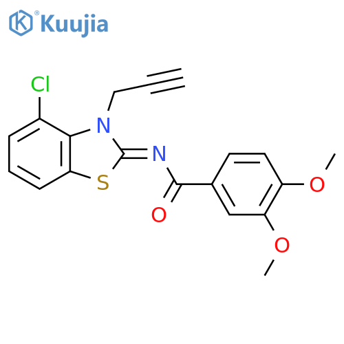 N-(2Z)-4-chloro-3-(prop-2-yn-1-yl)-2,3-dihydro-1,3-benzothiazol-2-ylidene-3,4-dimethoxybenzamide structure