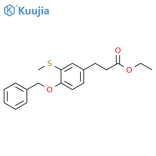 Benzenepropanoic acid, 3-(methylthio)-4-(phenylmethoxy)-, ethyl ester structure