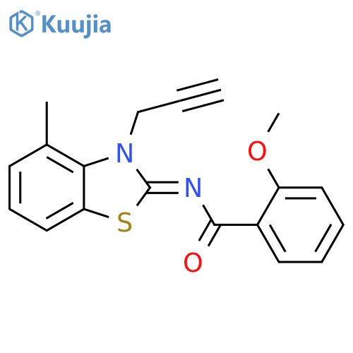 2-methoxy-N-(2Z)-4-methyl-3-(prop-2-yn-1-yl)-2,3-dihydro-1,3-benzothiazol-2-ylidenebenzamide structure