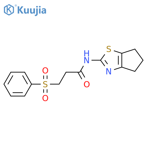 3-(benzenesulfonyl)-N-{4H,5H,6H-cyclopentad1,3thiazol-2-yl}propanamide structure