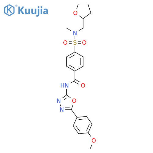 N-5-(4-methoxyphenyl)-1,3,4-oxadiazol-2-yl-4-{methyl(oxolan-2-yl)methylsulfamoyl}benzamide structure