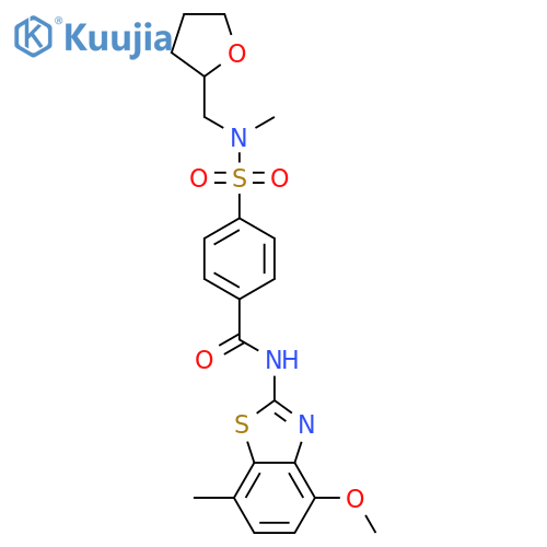 N-(4-methoxy-7-methyl-1,3-benzothiazol-2-yl)-4-{methyl(oxolan-2-yl)methylsulfamoyl}benzamide structure
