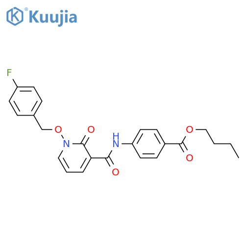 butyl 4-{1-(4-fluorophenyl)methoxy-2-oxo-1,2-dihydropyridine-3-amido}benzoate structure