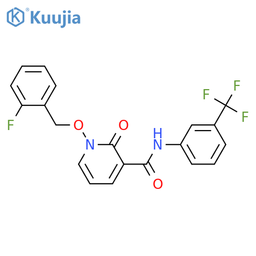 1-(2-fluorophenyl)methoxy-2-oxo-N-3-(trifluoromethyl)phenyl-1,2-dihydropyridine-3-carboxamide structure