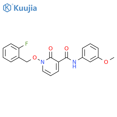 1-(2-fluorophenyl)methoxy-N-(3-methoxyphenyl)-2-oxo-1,2-dihydropyridine-3-carboxamide structure