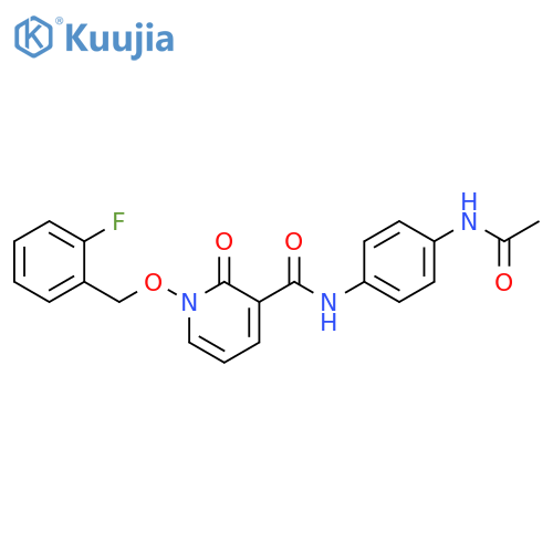 N-(4-acetamidophenyl)-1-(2-fluorophenyl)methoxy-2-oxo-1,2-dihydropyridine-3-carboxamide structure