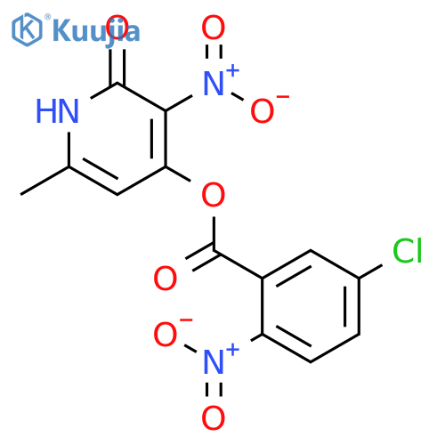 6-methyl-3-nitro-2-oxo-1,2-dihydropyridin-4-yl 5-chloro-2-nitrobenzoate structure