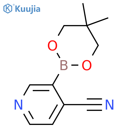 3-(5,5-dimethyl-1,3,2-dioxaborinan-2-yl)pyridine-4-carbonitrile structure