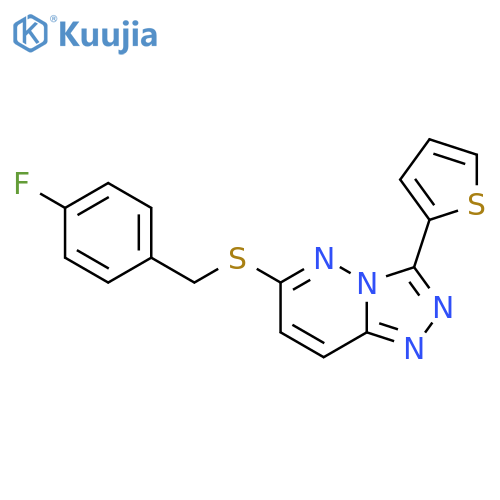 6-{(4-fluorophenyl)methylsulfanyl}-3-(thiophen-2-yl)-1,2,4triazolo4,3-bpyridazine structure