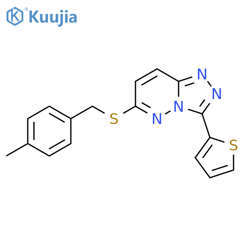 6-{(4-methylphenyl)methylsulfanyl}-3-(thiophen-2-yl)-1,2,4triazolo4,3-bpyridazine structure