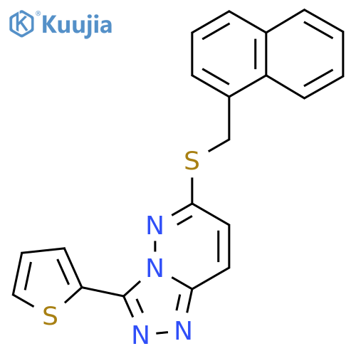 6-{(naphthalen-1-yl)methylsulfanyl}-3-(thiophen-2-yl)-1,2,4triazolo4,3-bpyridazine structure