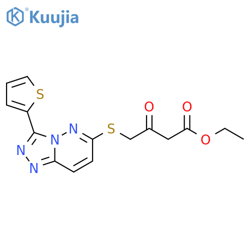 ethyl 3-oxo-4-{3-(thiophen-2-yl)-1,2,4triazolo4,3-bpyridazin-6-ylsulfanyl}butanoate structure