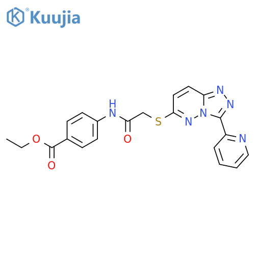ethyl 4-(2-{3-(pyridin-2-yl)-1,2,4triazolo4,3-bpyridazin-6-ylsulfanyl}acetamido)benzoate structure