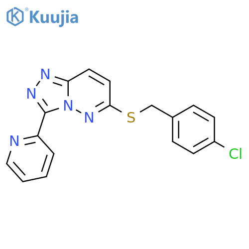 2-(6-{(4-chlorophenyl)methylsulfanyl}-1,2,4triazolo4,3-bpyridazin-3-yl)pyridine structure