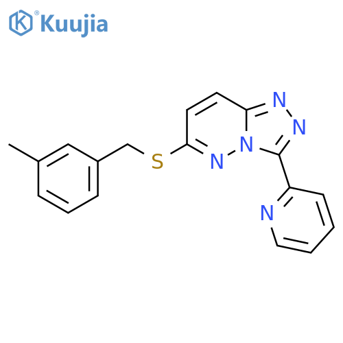 2-(6-{(3-methylphenyl)methylsulfanyl}-1,2,4triazolo4,3-bpyridazin-3-yl)pyridine structure