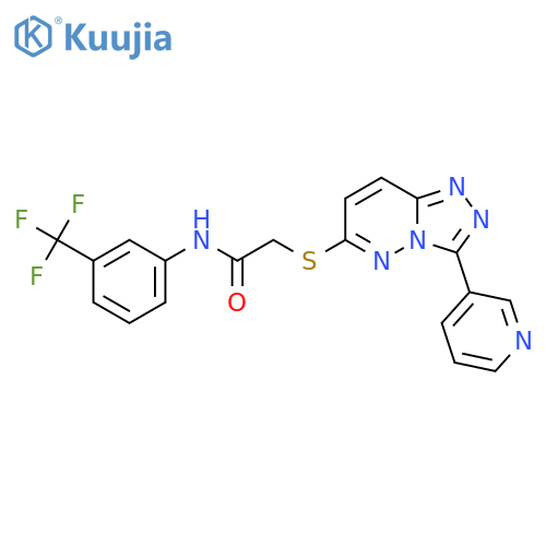 2-{3-(pyridin-3-yl)-1,2,4triazolo4,3-bpyridazin-6-ylsulfanyl}-N-3-(trifluoromethyl)phenylacetamide structure
