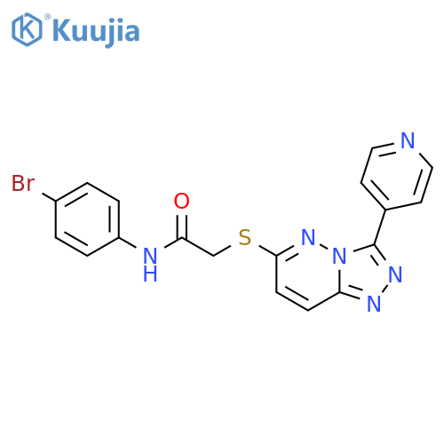 N-(4-bromophenyl)-2-{3-(pyridin-4-yl)-1,2,4triazolo4,3-bpyridazin-6-ylsulfanyl}acetamide structure
