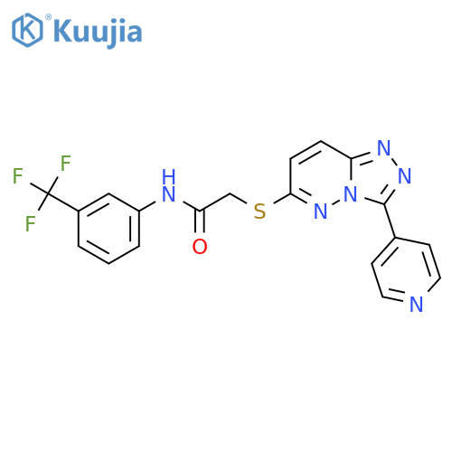 2-{3-(pyridin-4-yl)-1,2,4triazolo4,3-bpyridazin-6-ylsulfanyl}-N-3-(trifluoromethyl)phenylacetamide structure