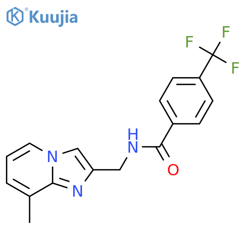 N-({8-methylimidazo1,2-apyridin-2-yl}methyl)-4-(trifluoromethyl)benzamide structure