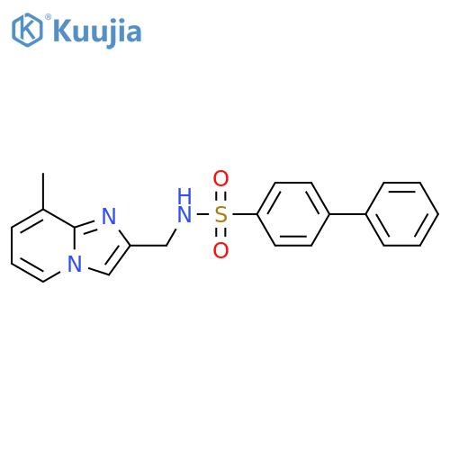 N-({8-methylimidazo1,2-apyridin-2-yl}methyl)-1,1'-biphenyl-4-sulfonamide structure