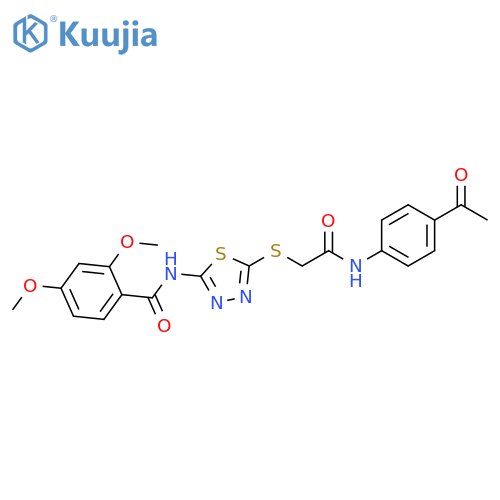 N-5-({(4-acetylphenyl)carbamoylmethyl}sulfanyl)-1,3,4-thiadiazol-2-yl-2,4-dimethoxybenzamide structure