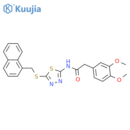 2-(3,4-dimethoxyphenyl)-N-(5-{(naphthalen-1-yl)methylsulfanyl}-1,3,4-thiadiazol-2-yl)acetamide structure