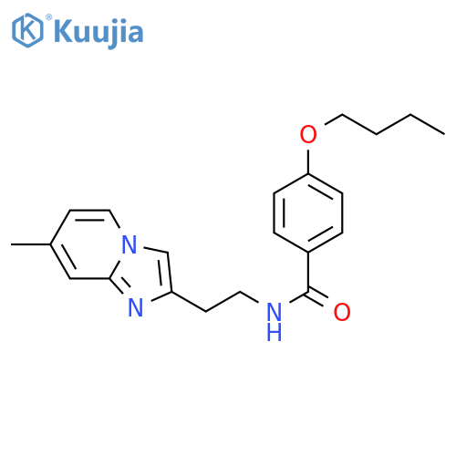 4-butoxy-N-(2-{7-methylimidazo1,2-apyridin-2-yl}ethyl)benzamide structure
