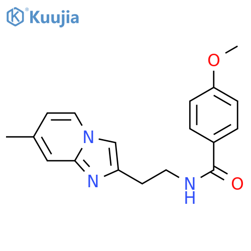 4-methoxy-N-(2-{7-methylimidazo1,2-apyridin-2-yl}ethyl)benzamide structure