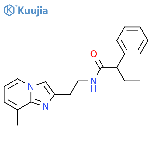 N-(2-{8-methylimidazo1,2-apyridin-2-yl}ethyl)-2-phenylbutanamide structure