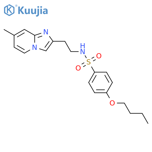 4-butoxy-N-(2-{7-methylimidazo1,2-apyridin-2-yl}ethyl)benzene-1-sulfonamide structure