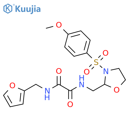 N'-(furan-2-yl)methyl-N-{3-(4-methoxybenzenesulfonyl)-1,3-oxazolidin-2-ylmethyl}ethanediamide structure