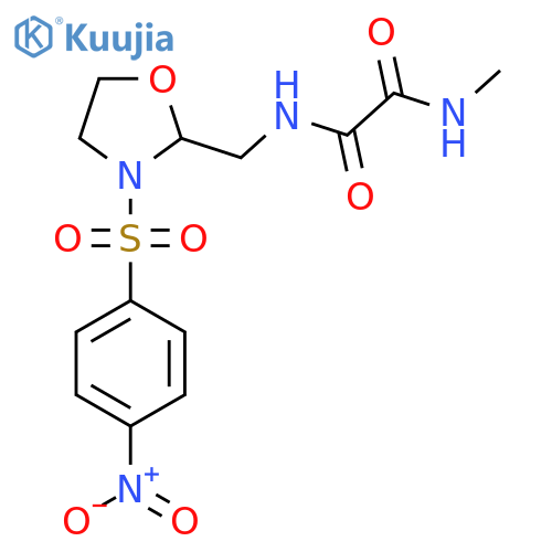 N-methyl-N'-{3-(4-nitrobenzenesulfonyl)-1,3-oxazolidin-2-ylmethyl}ethanediamide structure