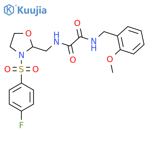N-{3-(4-fluorobenzenesulfonyl)-1,3-oxazolidin-2-ylmethyl}-N'-(2-methoxyphenyl)methylethanediamide structure
