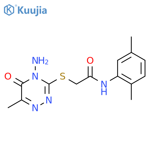2-(4-amino-6-methyl-5-oxo-4,5-dihydro-1,2,4-triazin-3-yl)sulfanyl-N-(2,5-dimethylphenyl)acetamide structure