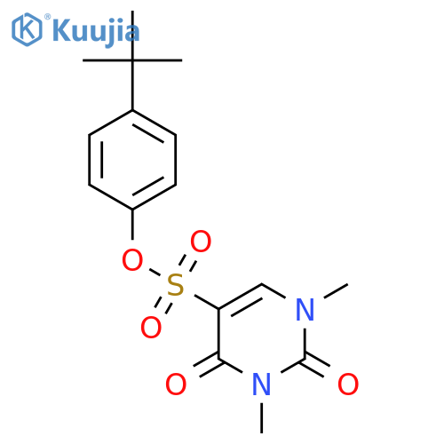 4-tert-butylphenyl 1,3-dimethyl-2,4-dioxo-1,2,3,4-tetrahydropyrimidine-5-sulfonate structure
