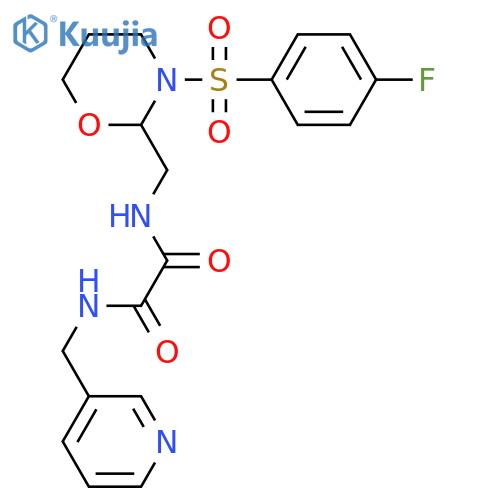 N-{3-(4-fluorobenzenesulfonyl)-1,3-oxazinan-2-ylmethyl}-N'-(pyridin-3-yl)methylethanediamide structure