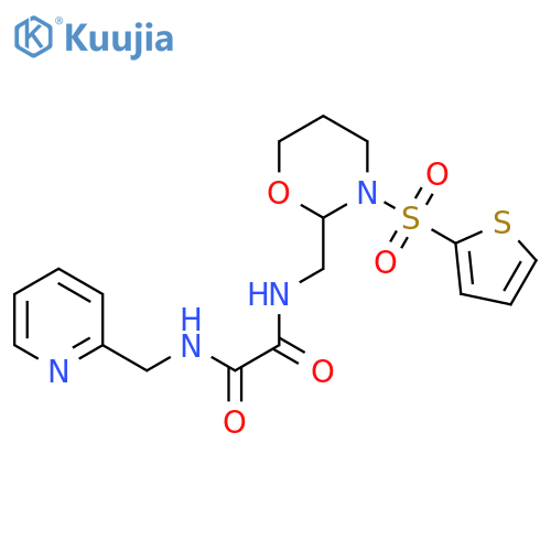 N'-(pyridin-2-yl)methyl-N-{3-(thiophene-2-sulfonyl)-1,3-oxazinan-2-ylmethyl}ethanediamide structure