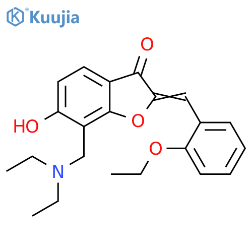 (2Z)-7-(diethylamino)methyl-2-(2-ethoxyphenyl)methylidene-6-hydroxy-2,3-dihydro-1-benzofuran-3-one structure