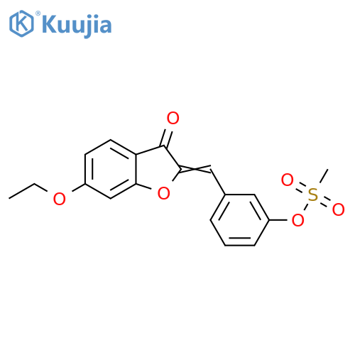 3-{(2Z)-6-ethoxy-3-oxo-2,3-dihydro-1-benzofuran-2-ylidenemethyl}phenyl methanesulfonate structure