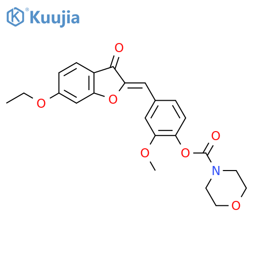 4-{(2Z)-6-ethoxy-3-oxo-2,3-dihydro-1-benzofuran-2-ylidenemethyl}-2-methoxyphenyl morpholine-4-carboxylate structure