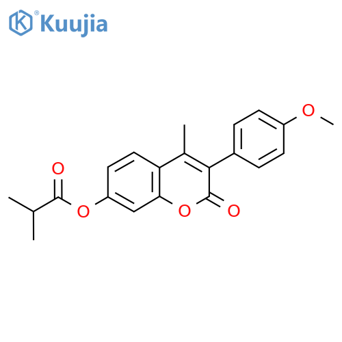 3-(4-methoxyphenyl)-4-methyl-2-oxo-2H-chromen-7-yl 2-methylpropanoate structure