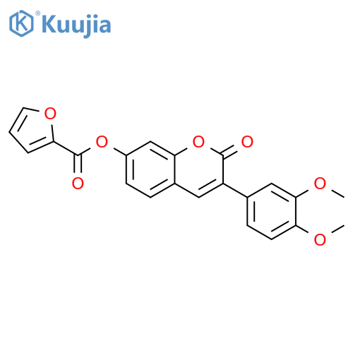 3-(3,4-dimethoxyphenyl)-2-oxo-2H-chromen-7-yl furan-2-carboxylate structure