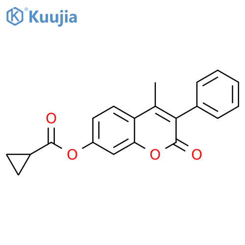 4-methyl-2-oxo-3-phenyl-2H-chromen-7-yl cyclopropanecarboxylate structure