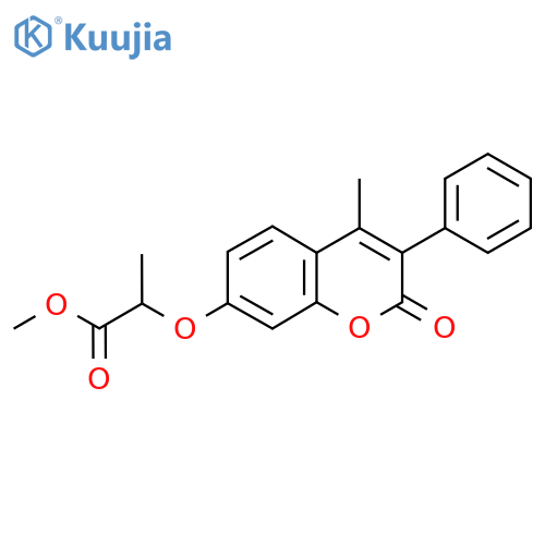 methyl 2-(4-methyl-2-oxo-3-phenyl-2H-chromen-7-yl)oxypropanoate structure