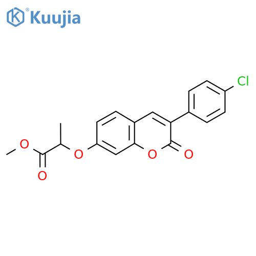 methyl 2-{3-(4-chlorophenyl)-2-oxo-2H-chromen-7-yloxy}propanoate structure