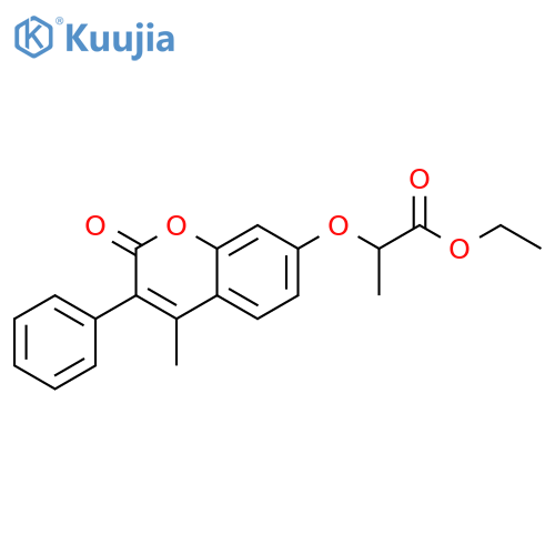 ethyl 2-(4-methyl-2-oxo-3-phenyl-2H-chromen-7-yl)oxypropanoate structure