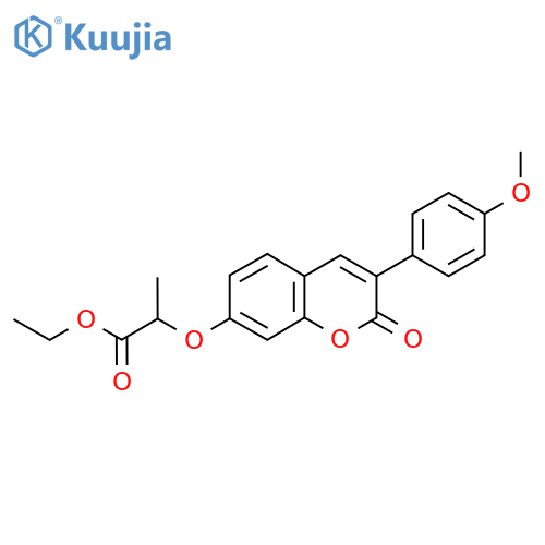 ethyl 2-{3-(4-methoxyphenyl)-2-oxo-2H-chromen-7-yloxy}propanoate structure