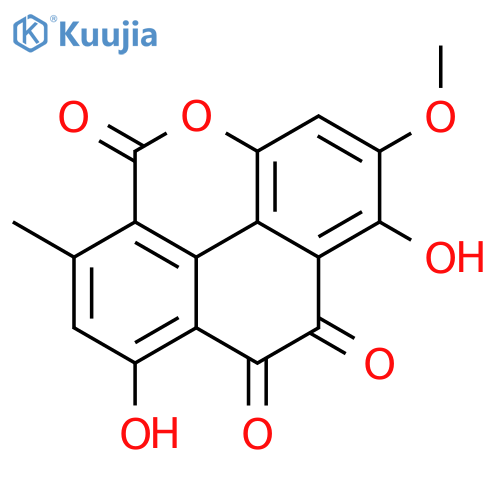 1,8-dihydroxy-2-methoxy-6-methyl-5H-naphtho[8,1,2-cde]chromene-5,9,10-trione structure