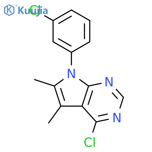 7H-Pyrrolo[2,3-d]pyrimidine, 4-chloro-7-(3-chlorophenyl)-5,6-dimethyl- structure